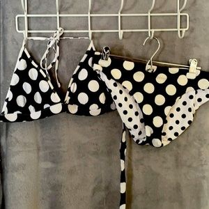 Black and white polka dot bikini